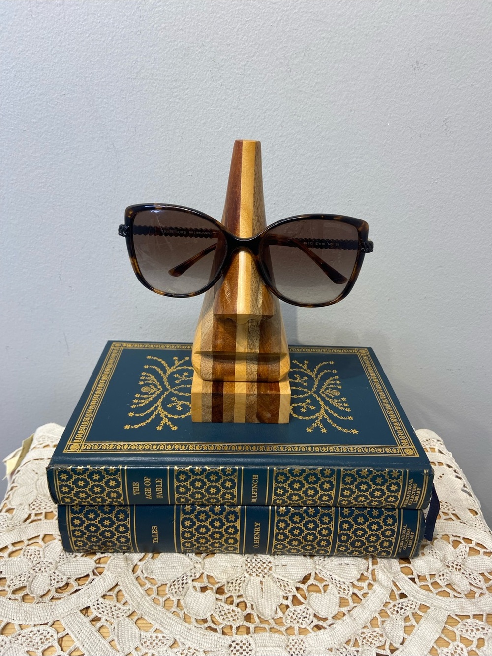 Wood Nose Sculpture Eye Glass Stand Holder